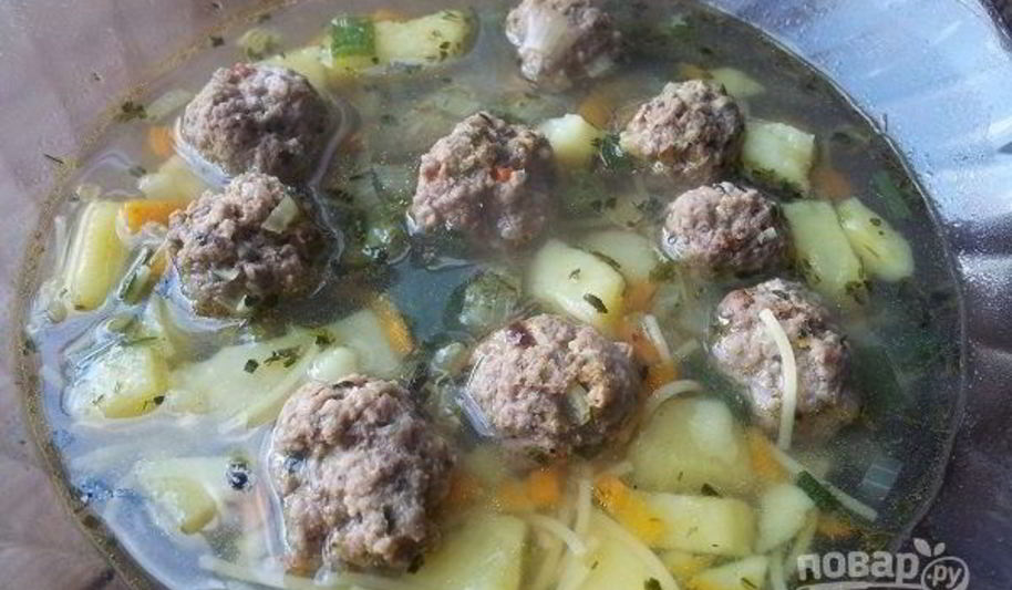 Рецепт суп с фрикадельками из говядины