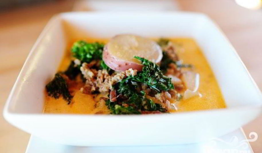 Рецепт суп с кале, картофелем и итальянской колбасой