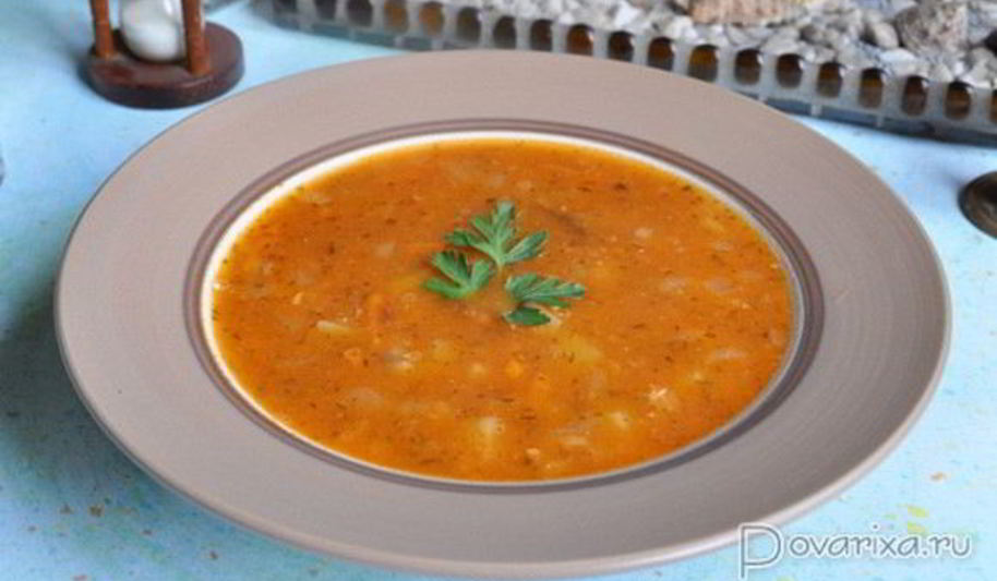 Рецепт суп с килькой в томатном соусе и перловкой