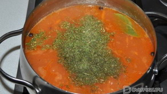 ШАГ 7. суп с килькой в томатном соусе и перловкой