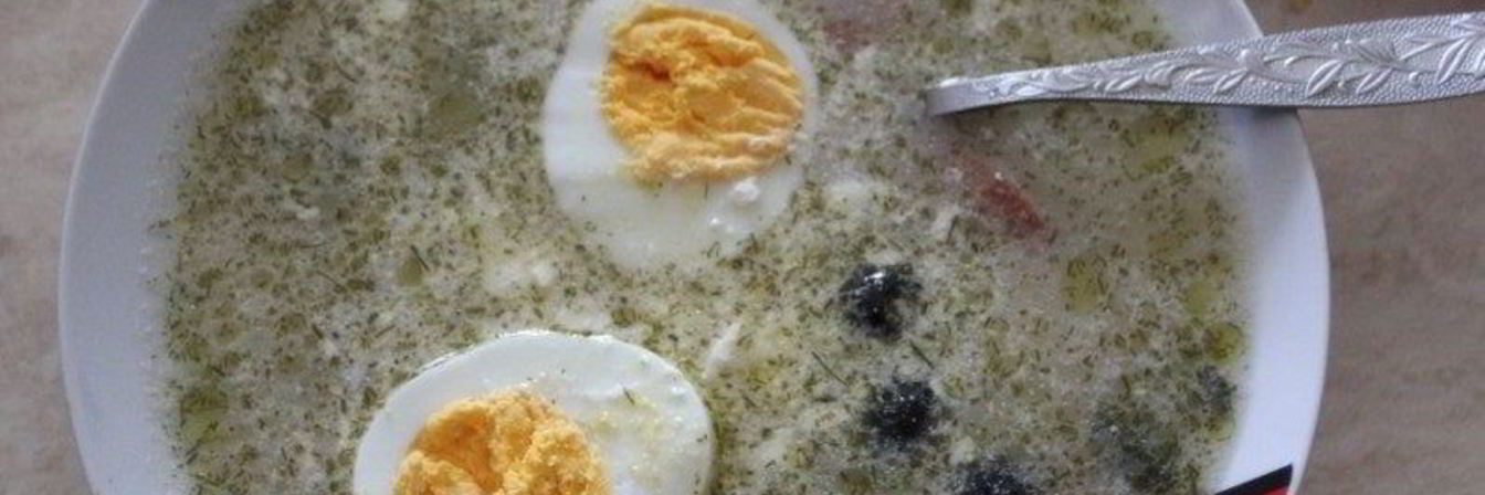 Суп с колбасой и яйцом