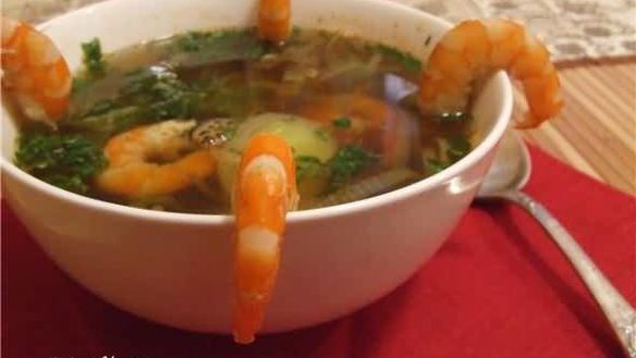 ШАГ 39. суп с креветками и овощами