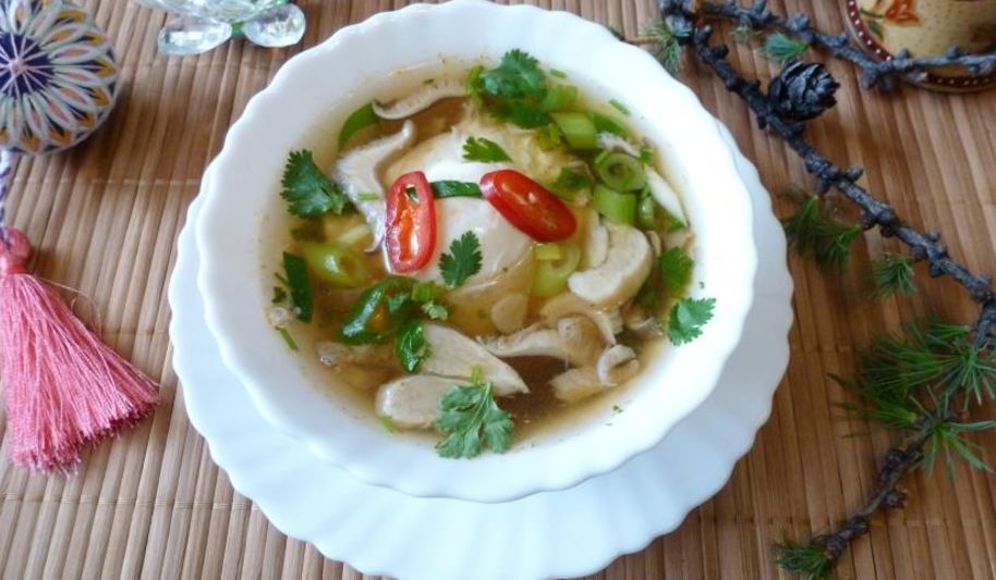 Рецепт суп с вешенками и креветками