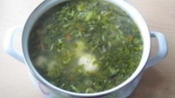 ШАГ 6. суп со щавелем и фрикадельками