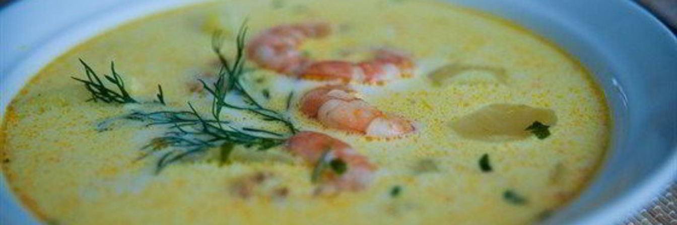 Сырный суп с креветками