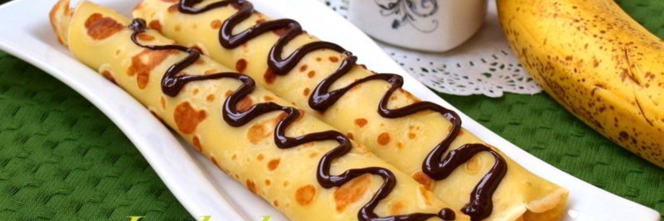 Блинчики фаршированные бананом