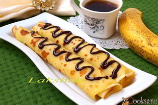 Блинчики фаршированные бананом