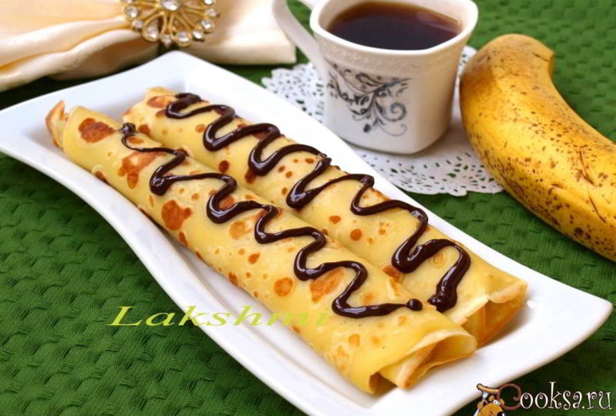 Блинчики фаршированные бананом