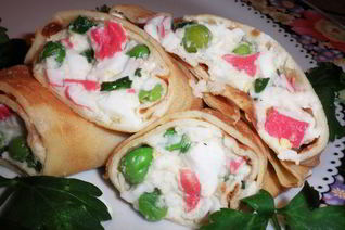 Блинчики карри с крабовым мясом