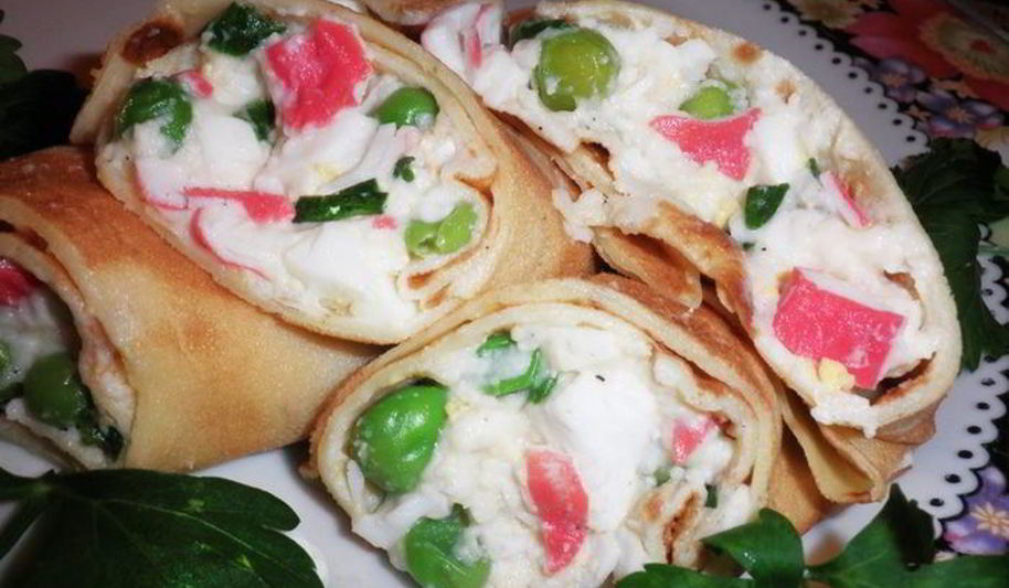 Рецепт блинчики карри с крабовым мясом