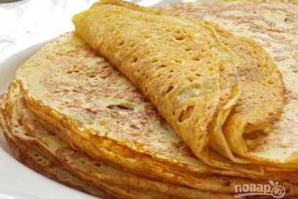 Блинчики на кефире с кипятком тонкие