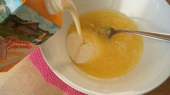 ШАГ 2. блинчики на ряженке с куриным припеком