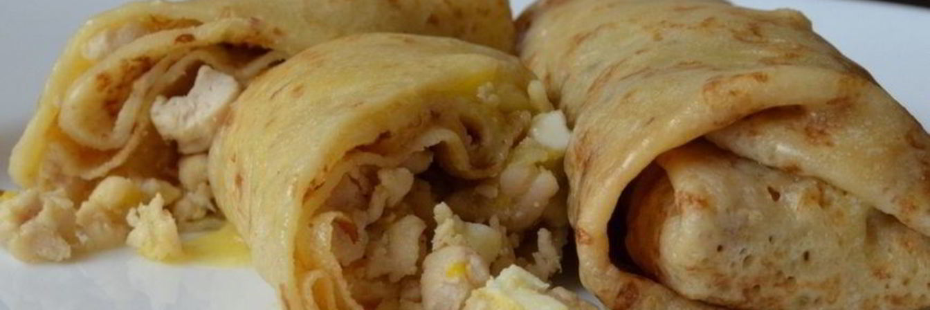 Блинчики с фаршем и яйцом