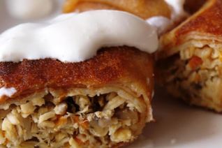 Блинчики с курицей и грибами