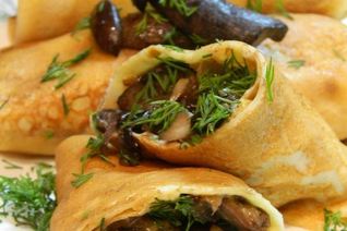 Блинчики с лесными грибами