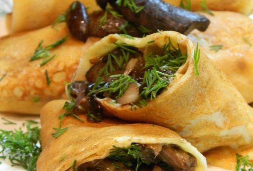 Блинчики с лесными грибами
