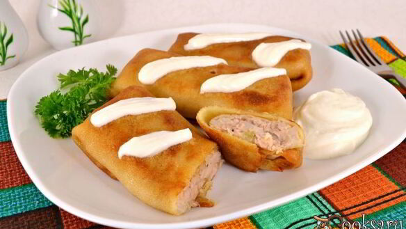 ШАГ 8. блинчики с мясом и рисом