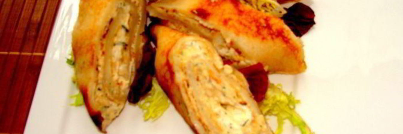 Блинчики с семгой на закуску