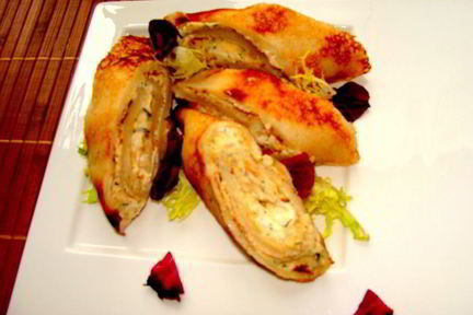 Блинчики с семгой на закуску