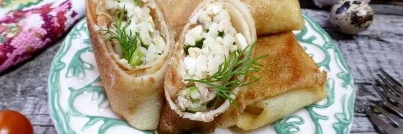 Блинчики с тунцом и рисом