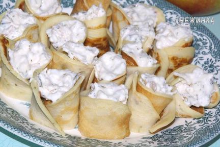 Блинчики с зелеными оливками