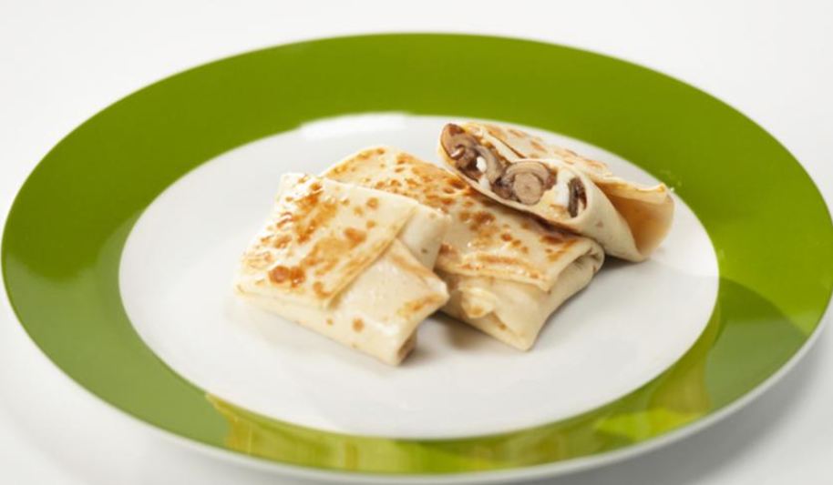 Рецепт блины с грибами и яйцом