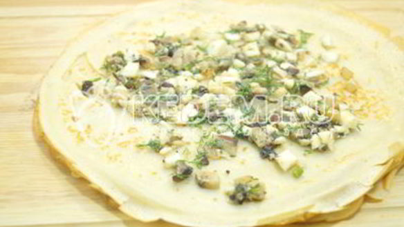 ШАГ 10. блины с грибной начинкой