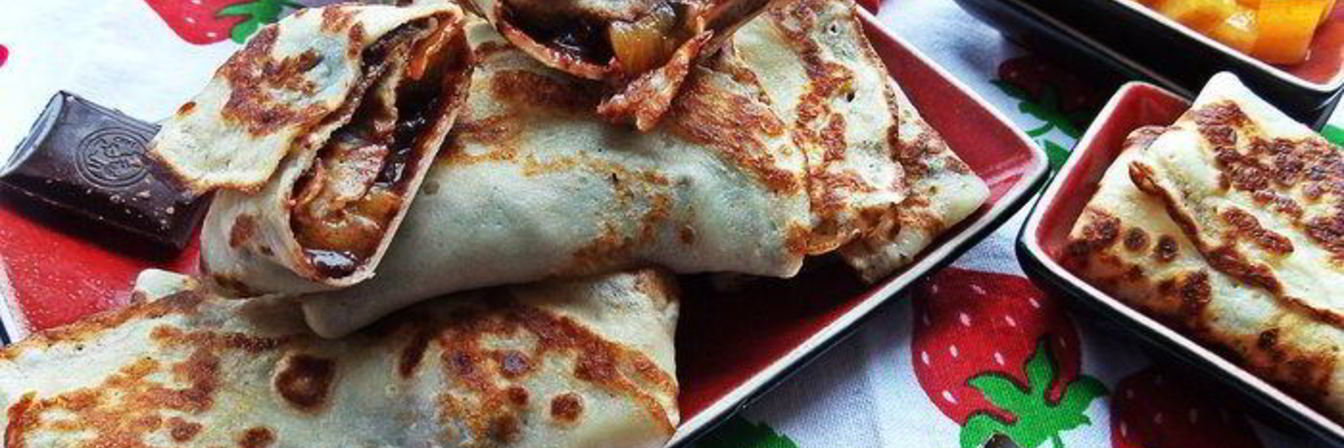 Блины с хурмой и шоколадом