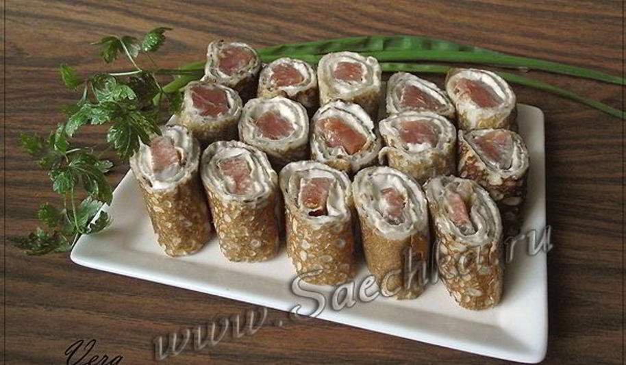 Рецепт блины с красной рыбой