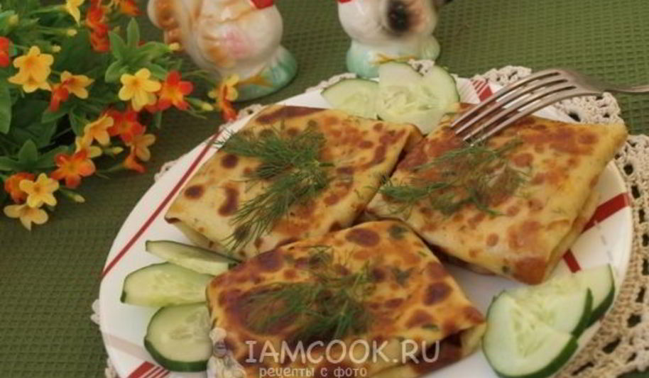 Рецепт блины с курицей и сыром