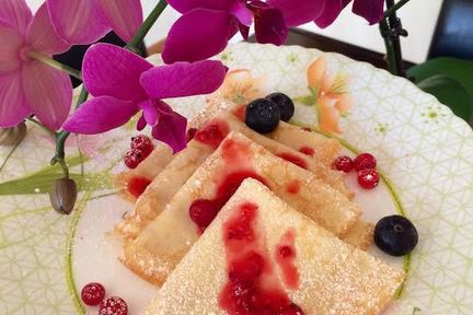 Блины с малиной