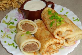 Блины с печенью куриной