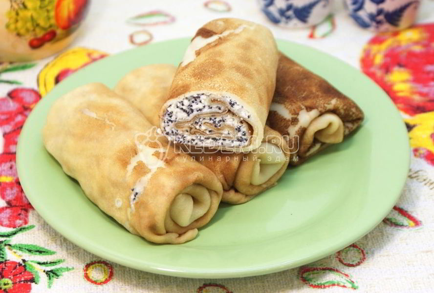 Блины с творогом и маком
