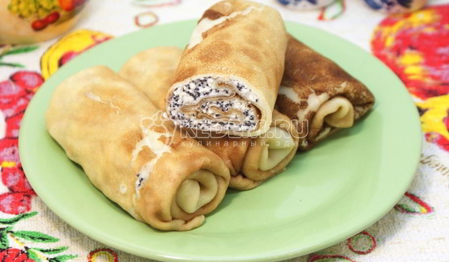 Рецепт блины с творогом и маком