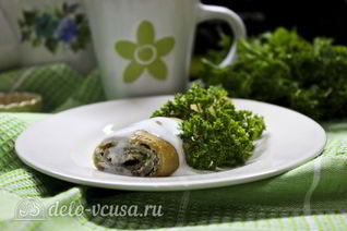 Блины с творогом и зеленью