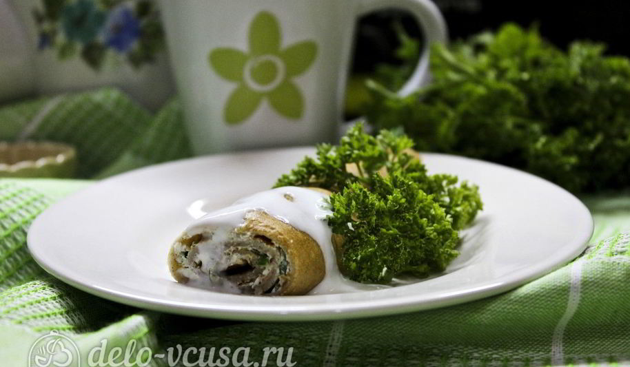 Рецепт блины с творогом и зеленью