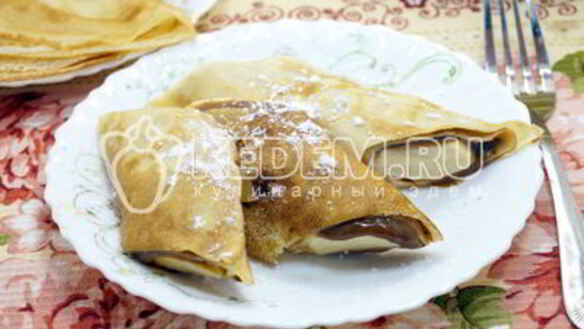 ШАГ 10. блины с вареной сгущенкой и бананом