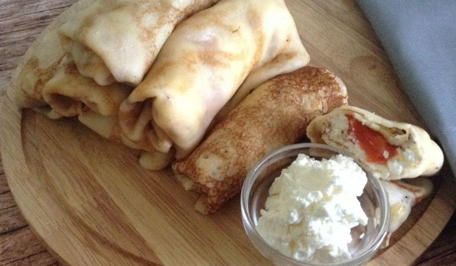 Рецепт блины со сливочным сыром и семгой