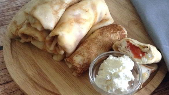 ШАГ 7. блины со сливочным сыром и семгой