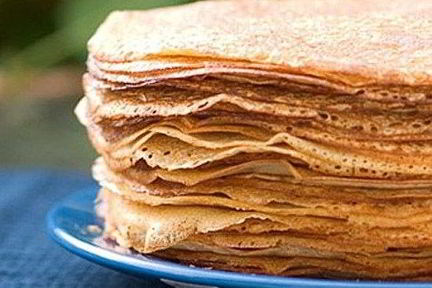 Блины тонкие на кипятке и молоке