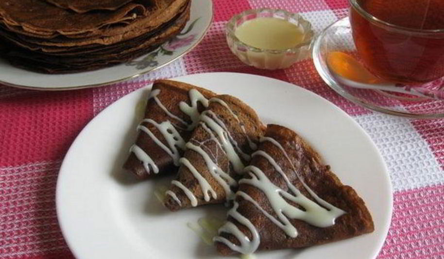 Рецепт домашние шоколадные блинчики на молоке