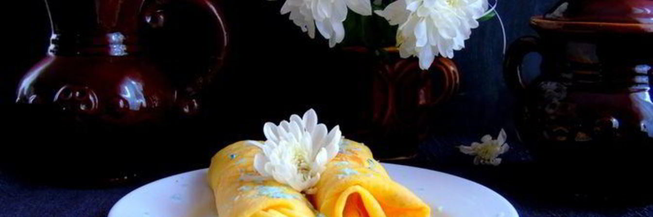 Лимонные блины с кокосово-лимонным кремом