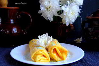 Лимонные блины с кокосово-лимонным кремом