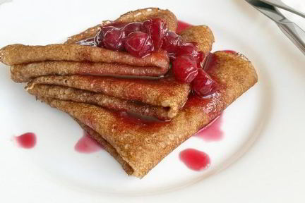 Сладкие заварные гречневые блины