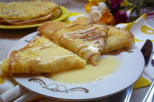 Тонкие крахмальные блинчики на сливках