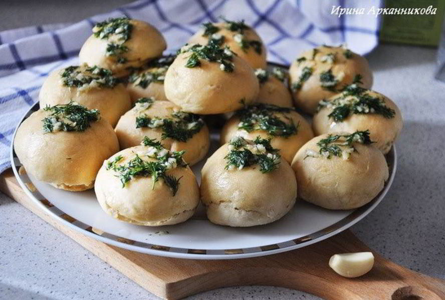 Пампушки с чесноком и укропчиком