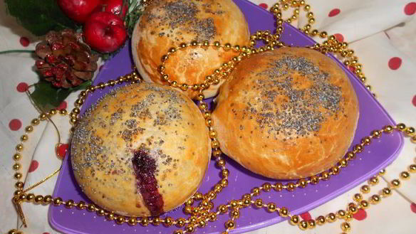 ШАГ 7. ванильно-маковые булочки с творогом и черникой