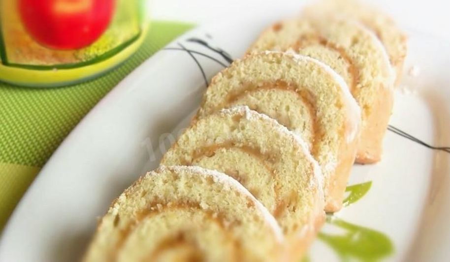 Рецепт быстрый яблочный рулет