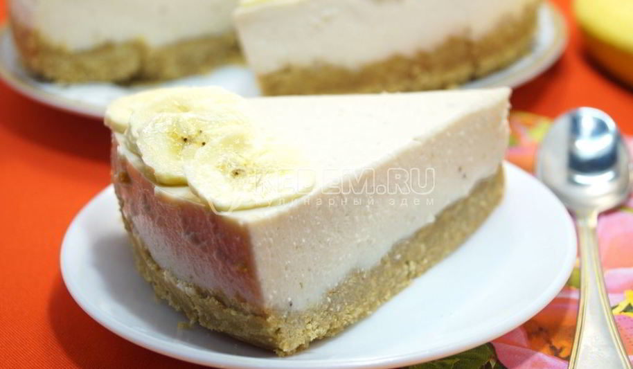 Рецепт банановый чизкейк с творогом