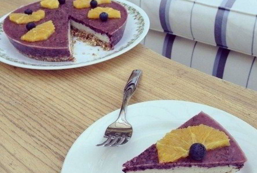 Черничный чизкейк с орехами